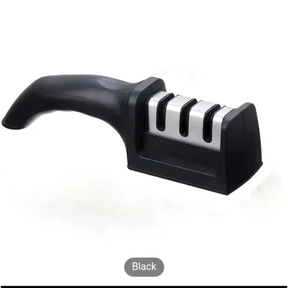 1pc Portable Knife Sharpener, Three Stage Knife Sharpener..BLACK..NWT - Picture 3 of 4